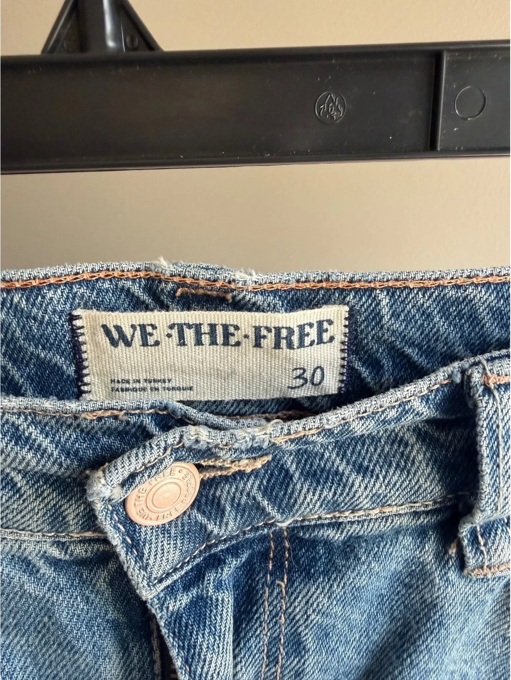 We The Free Tinsely Baggy High Rise Straight Leg Jeans